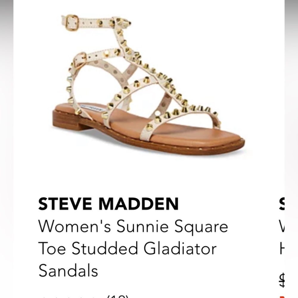 STEVE MADDEN
Women's Sunnie Square
Toe Studded Gladiator
Sandals